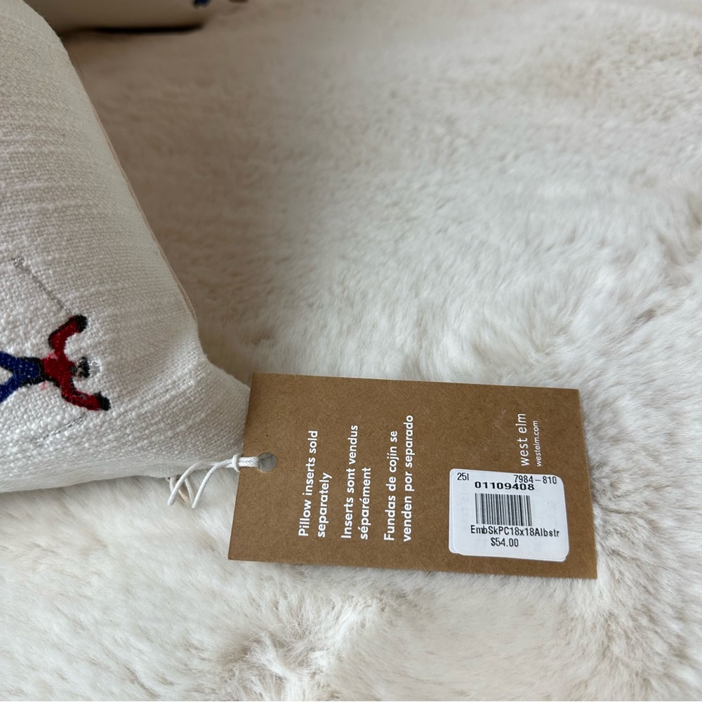 Set of Embroidered Skier 18” Pillow Covers - Picture 6 of 11